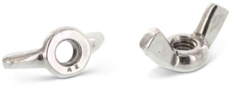 Tuercas de mariposa M4, 100 unidades, DIN 315, forma americana, acero inoxidable A2 v2A, tuerca de mariposa meinschraubenversand.de