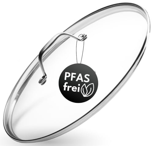 Onyx Cookware Coperchio in vetro da 30 cm, adatto per padelle e pentole, resistente al calore fino a 250 °C, con valvola a vapore integrata, lavabile in lavastoviglie, vetro temperato di