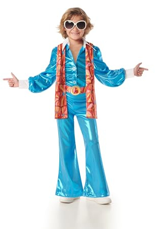 Kimokawaii DISFRAZ DE DISCO AZUL NIÑO AÑOS 70 5-6 años