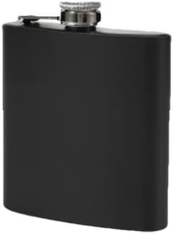 Fiaschetta per liquore da uomo - Acciaio inossidabile nero opaco, design compatto e leggero, connessione con tappo a cerniera | Contenitore per alcol da whisky per fidanzato, padre, marito, fratello,