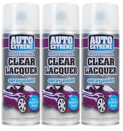 MSQUARE Professional Clear Lacquer, Crystal Clear, Protective Top Coat, Fast-Drying, Smooth Finish, Durable, Fade-Resistant, Ideal for Wood, Metal, Plastic & Multi-Surface, 400ml (Pack of 3)