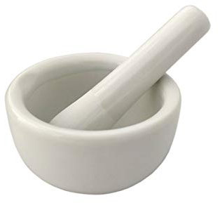 Gewürz Mörser Ø 6 cm mit Stößel ~ Porzellan Weiss