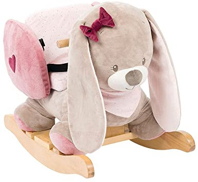 Nattou Schaukeltier Hase Nina, 10-36 Monate, 60 x 39 x 50 cm, Beige/Rosa