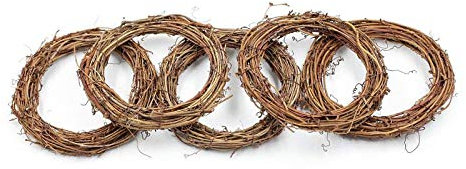 Grapevine Rattan Wreath Hanging Wedding Christmas Party Garland Home Decoration (25cm)Pack Of 5