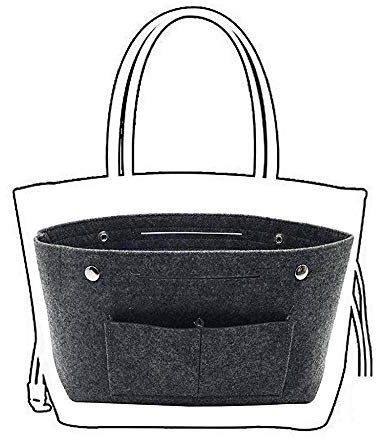 Tonsee Taschenorganizer Make-up Tasche Organisator für Frauen Handtaschen, Filz Taschenorganizer Bag in Bag Handtaschenordner Organizer für Handtaschen Bag in Bag (Grau)