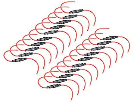 uxcell Inline Screw Type Fuse Holder 18 Gauge AWG 20Pcs for 5mm x 20mm Tube Fuse