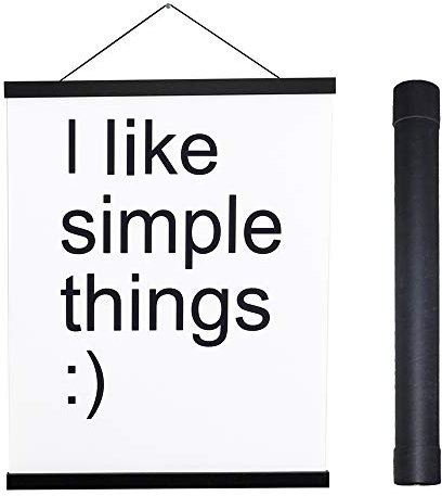 Sanauto Magnetic Poster Hanger Frame,Light Wood Frame Hanger for Photo Picutre Canvas Artwork Art Large Size Wall Map Print Wall Hanging (40cm/16, Black)