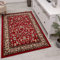 Teppich-Home Orient R2430 Klassischer Teppich, gewebt, mit Ornamenten und Blumenmotiven, Farbe: Rot, Beige, Grau, Schwarz, Größe: 80 x 150 cm