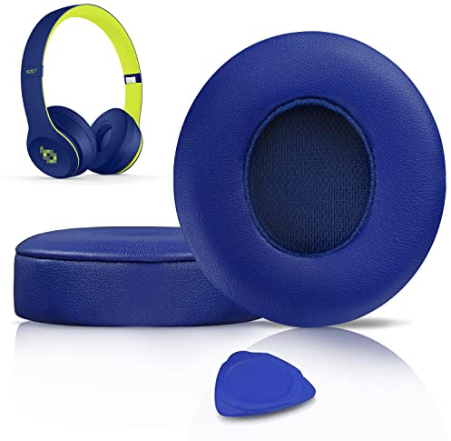 SoloWIT® Coussinets d'oreille, Oreillettes de Remplacement pour Beats Solo 2 & Solo 3 sans Fil Casque Supra-auriculaire, Cache-Oreilles Couverts en Cuir protéine, supression de Bruit Mousse à mémoire
