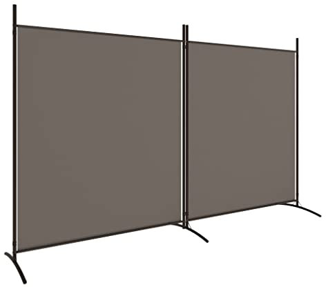 vidaXL Divisorio a 2 Pannelli Antracite 348x180 cm Tessuto