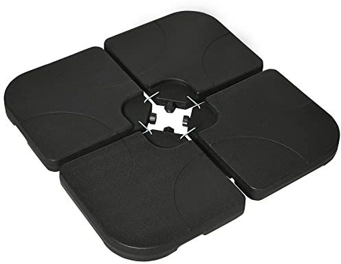 Outsunny Lot de 4 Dalles de Parasol Carré 104L x 104l x 7,5H cm Noir