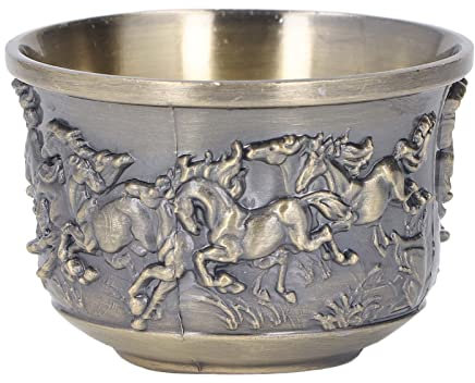 Bronze Horse Wine Cup Style rétro Horse to Success Verre à vin en métal Fabriqué à la Main Communion Calice Gravure Tasse à thé pour KTV Bars Home Decor Party