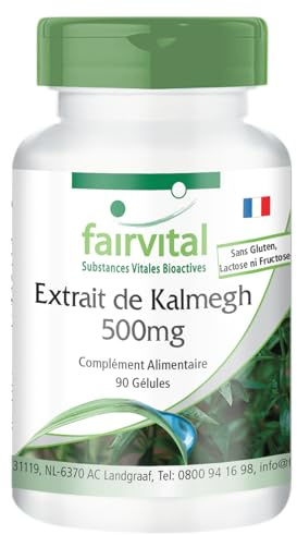 Fairvital | Kalmegh Extract 500 mg - 90 Capsules 5 Times Concentrated Kalmegh Leaf Extract - for 3 Months - Tested Quality and high Dosage - 100% Vegan - Made in Germany.