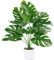 Laelfe Artificial Monstera Plant in Pot, Large Fake Plants Faux Tropical Palm Plant for Indoor Outdoor Home Office Table Decoration (23 in)