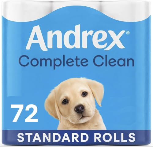 Andrex Classic Clean Toilet Rolls - 72 Pack - Bulk Buy - Unbeatable Clean with Unique 3D Wave