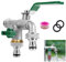 LYPPUL Wasserhahn Garten, Doppel Auslaufhahn 1/2 Zoll 3/4 Zoll, Kugelhahn Doppelwasserhahn aus Messing mit 2x Schlauchanschlüsse, Rollendichtband,Wasserhahn Aussen für Garten Waschmaschine Regentonne