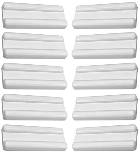 cyclingcolors 10x Patines Pies para Muebles en Plástico Rectangulares 39x16mm Mesa Armario cómoda Cama cuña Accesorio protección Suelos Altura, blanco
