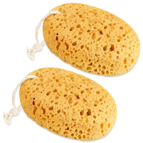 Body Bath Sponge 2PCS Sponges Bath Large Soft Honeycomb Bath Sponges Shower Sponges for Women Men Exfoliating Body Sponge Dense Foam for Gentle & Deep Cleansing, Ultra-Soft for Sensitive Dry Skin