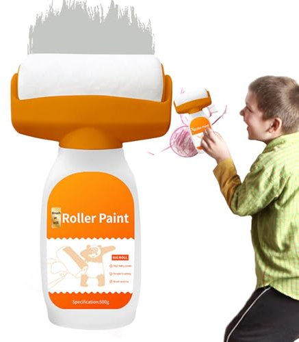 Small Roller Brush for Patching Walls,Wall Patching Roller Brush, 2 in 1 Portable Wall Paint Repair Brush with Small Roller, Wall Repair Tool