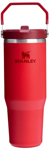 STANLEY IceFlow 2.0 Flip Straw Tumbler with Handle 30 oz | Twist On Lid and Flip Up Straw | Leak Resistant Water Bottle | Insulated Stainless Steel | BPA-Free | Chili Red