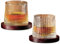 BAIFULAI 2 bicchieri da whisky, 200 ml, bicchieri da whisky con sottobicchieri in bambù, per degustazione di cocktail Scotch Bourbon