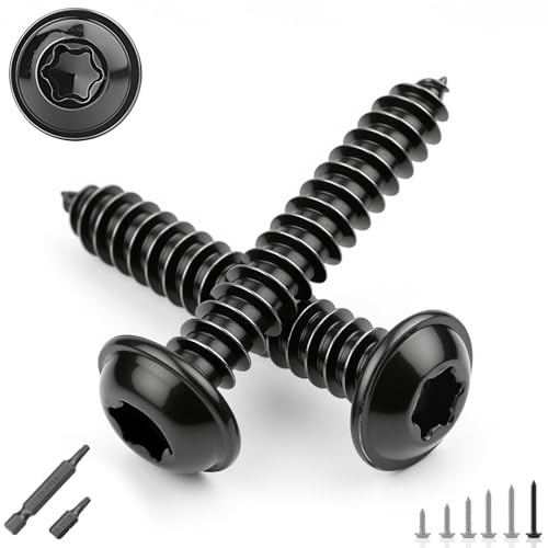 TXXATX M3x20mm plattskruv för trä 70 st. kupolskruv i rostfritt stål M3 plåtskruv i rostfritt stål linshuvudskruv för trä svart A2 V2A skruv med 2 T10 Torx-bitar för akustikpaneler möbler