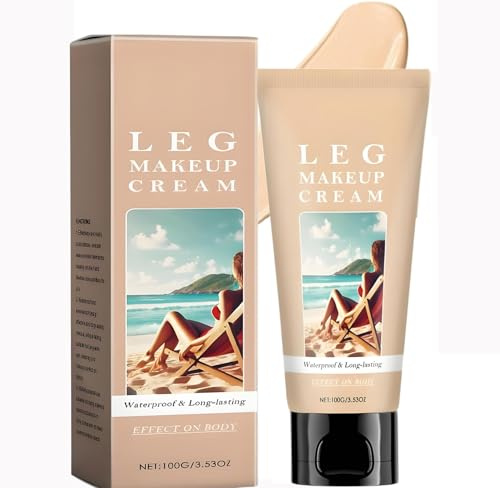 Body Makeup For Legs, Full Coverage Concealer, Light Beige, 100 g Tube | Water-Resistant, Long-Lasting Finish, Body Foundation For Visible Vein And Tattoo Coverage, Use With Shorts Or Occasionwear