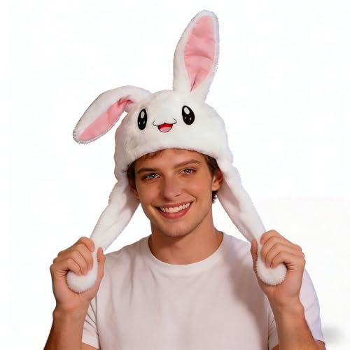 Wgudzpj Easter Bunny Hat, Funny Plush Bunny Hats, Plush Christmas Rabbit Hat, Party Cosplay Cute Animal Hats