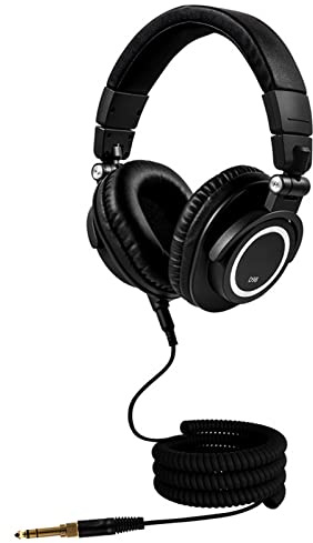 Nucelit Over-ear headset studio DJ-hörlurar professionell stereomonitor, vikbara hörlurar 90° rotation headsets studiohörlurar ingen mikrofon