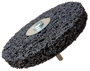 Disco abrasivo Rostio CSD Disco de limpieza CBS con mandril negro para taladro - removedor de óxido / removedor de pintura