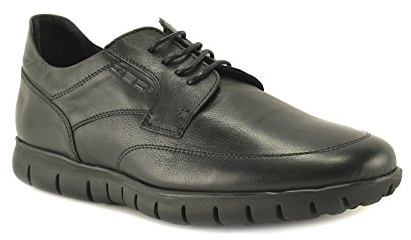 CONBUENPIE by BECOOL - Modelo 2612 - Zapato Extracomodo de Hombre de Piel en Color Negro (40, Negro)