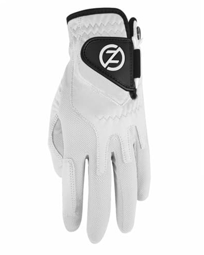 Zero Friction Men's Cabretta Elite Golf Gloves, Universal-Fit One Size, White