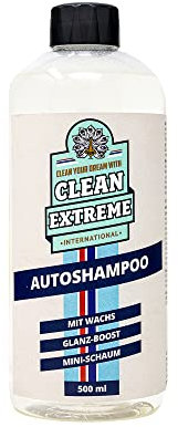 CLEANEXTREME Autoshampoo mit Wachs | 500ml Konzentrat | Glanz + Versiegelung - biologisch abbaubar, für Hochdruckreiniger geeignet