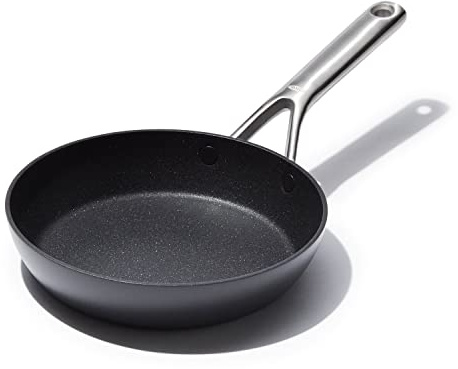OXO Professional 8 Frying Pan Skillet, Hard Anodized Ceramic Nonstick Cookware PFAS-Free, Induction Suitable, Stainless Steel Handle, Diamond Reinforced Coating, Dishwasher Safe, Oven Safe, Black