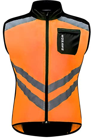 QUINTRA Gilet léger et doux pour homme - Coupe-vent - Sans manches - Pour voyage, randonnée, course à pied, vélo de course, Orange, XL