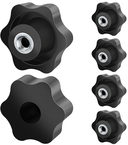Caianwin 6 Pièces Ecrou à PoignéE En éToile M8 DiamèTre ExtéRieur 50mm Vis MoletéE Filetage Moleté Bouton De Serrage Pour Machines Et éQuipements, Meubles, Machines-Outils, Appareils De Fitne