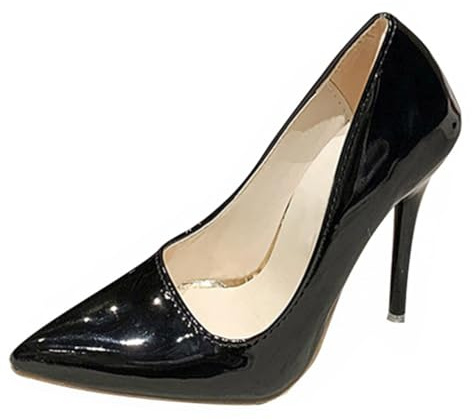 Minetom Damen Pumps Spitz Stiletto Lackleder Schuhe High Heels Abendschuhe Absatzschuhe Elegant Hochzeit Hoher Absatz Party Schuhe A Schwarz 43 EU