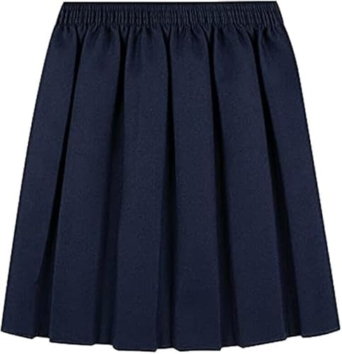 COSHAL® Gonne per divisa scolastica per ragazze - Gonne estive per bambine, abito formale con fondo elastico e vita arrotondata con pieghe, gonna stretch, Marina Militare, 4-5 Anni
