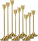 MTINRNI Lot de 9 Cougeoir Chandelier Bougeoirs,3 Hauteurs (19,5/23,3/27,2 cm),Bougeoir Dorés,Métal Chandeliers Coniques,Laiton Vintage Moderne Decoration Maison pour Les Fêtes,Mariages,Dîners.