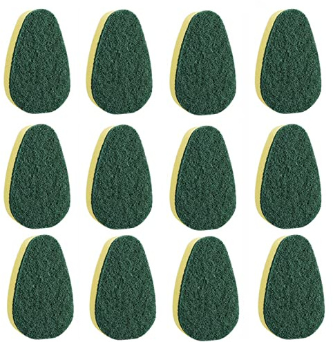 Têtes d'éponge de rechange pour manche de baguette à vaisselle – Éponges à vaisselle robustes et réutilisables avec poignée pour évier de cuisine et salle de bain