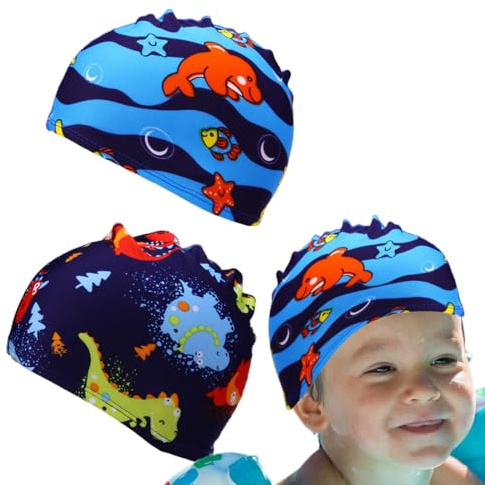 CULEO Swimming Caps,2pcs kids swimming cap,swim hat kids,swim cap kids,kids swim caps,fabric swimming cap kids,Swimming caps are suitable for boys and girls aged 2-8