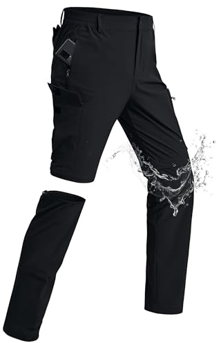 xtuwkzo Lavoro Pantaloni Uomo Corti Rimovibili Impermeabili Cargo Pants da Uomo Traspiranti ad Asciugatura Rapida Corti Estivi con Tasche a Cerniera Elasticizzate Pantaloni da Ciclismo Schwarz L