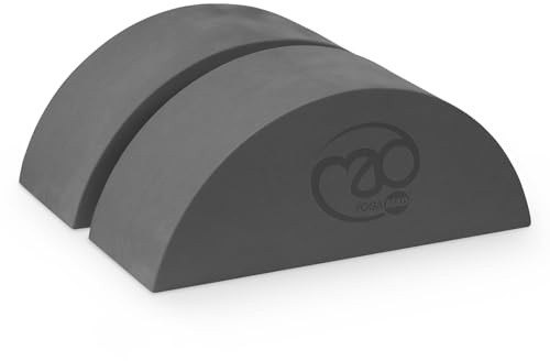 Yoga-Mad Crescent Bloc de mousse | Bloc ergonomique demi-rond EVA pour étirements, fitness, méditation et pilates | Lot de 2 blocs | 25 x 9 x 10 cm