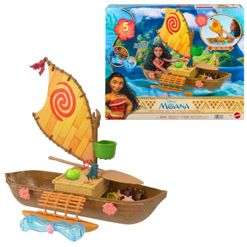Mattel Disney Moana Ocean Voyager Canoe Floating Boat Playset