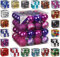 64x Kunststoff Christbaumkugeln 6cm Kugel Box Glanz Glitzer Matt Dekor Inge Glas, Farbe:Pink-Purple