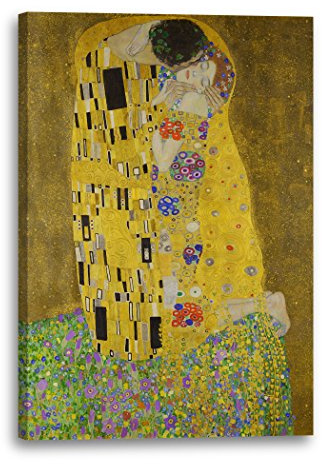Printed Paintings Impresión sobre Lienzo (40x60cm): Gustav Klimt - El Beso (1907-1908)