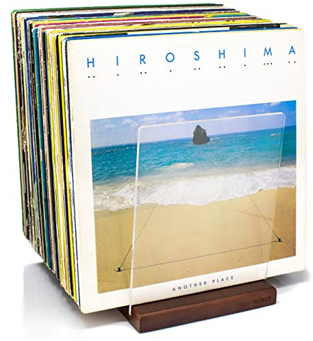 MÖNKE Rangement De Disques Vinyles - Un Support De Disques Au Design Minimal - Capacité De 60 Lp - S'adapte À Tous Les Décors (Marron)