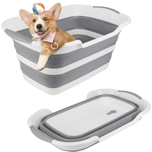 Baignoire Pliable Multifonctionnelle pour Animaux de Compagnie Avec Trou de Vidange Bathtub Portable Extérieur Intérieur Petit Bathtub pour Animaux de Compagnie Petit Chien Chat Enfant