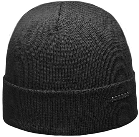 Melegari Berretto Cuffia Beanie Pisa | 100% Cotone | Made in Italy (55-62, Nero)