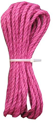 Corda for bondage, corda da giardino, spago di iuta rosso rosa, 15 metri (49 piedi), 5 mm - corda di iuta ecologica